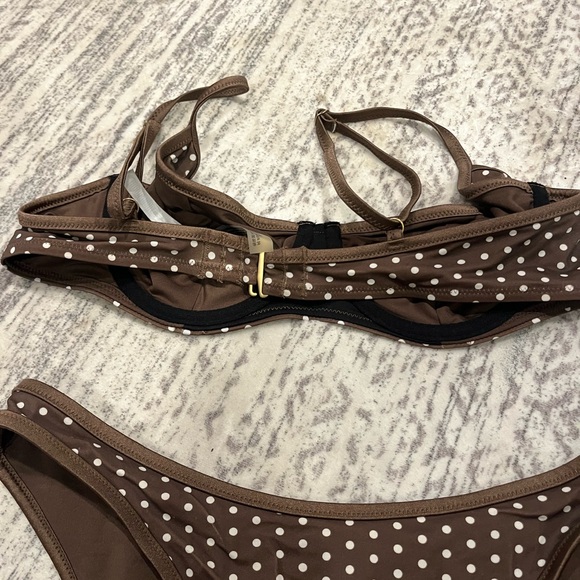 PINK Victoria's Secret Brown and White Polka Dot Bikini - Picture 3 of 5